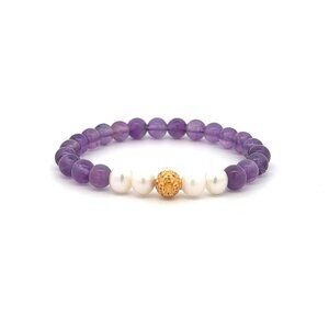 18K Gold Money Coin Ball Gemstones Birthstones Pearl Amethyst 5-6mm
